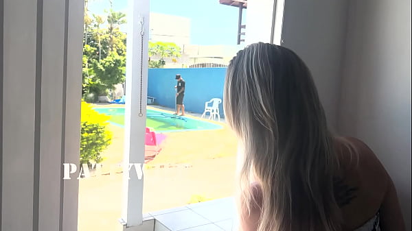 Esperei o Marido sair de casa para Dar pro limpador de piscina(completo no RED e SHEER)