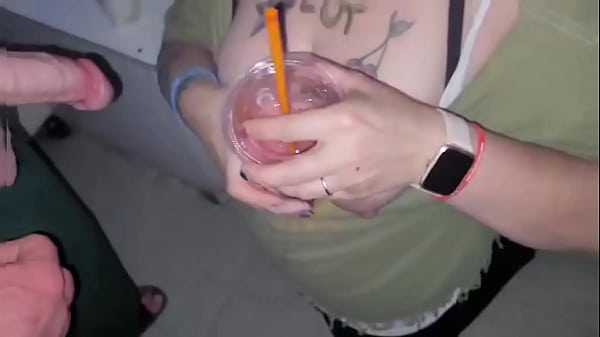 Nasty bitch has 11 strangers cum in her slushie