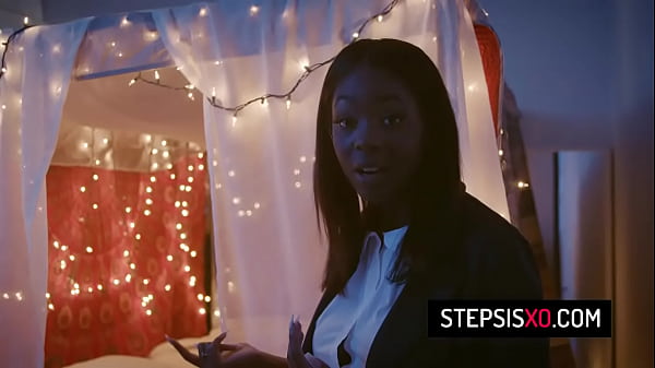 Pretty ebony stepsister with big tits Tori Montana fucked by stepbrother till orgasm