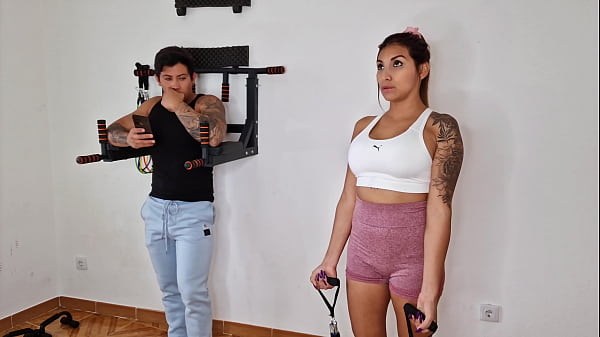 I couldn’t resist my neighbor’s ass. I fucked her during training