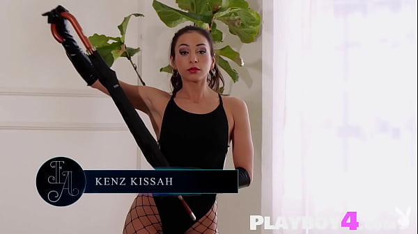 Petite teen with big ass Kenz Kissah posing in hot lingerie for Playboy
